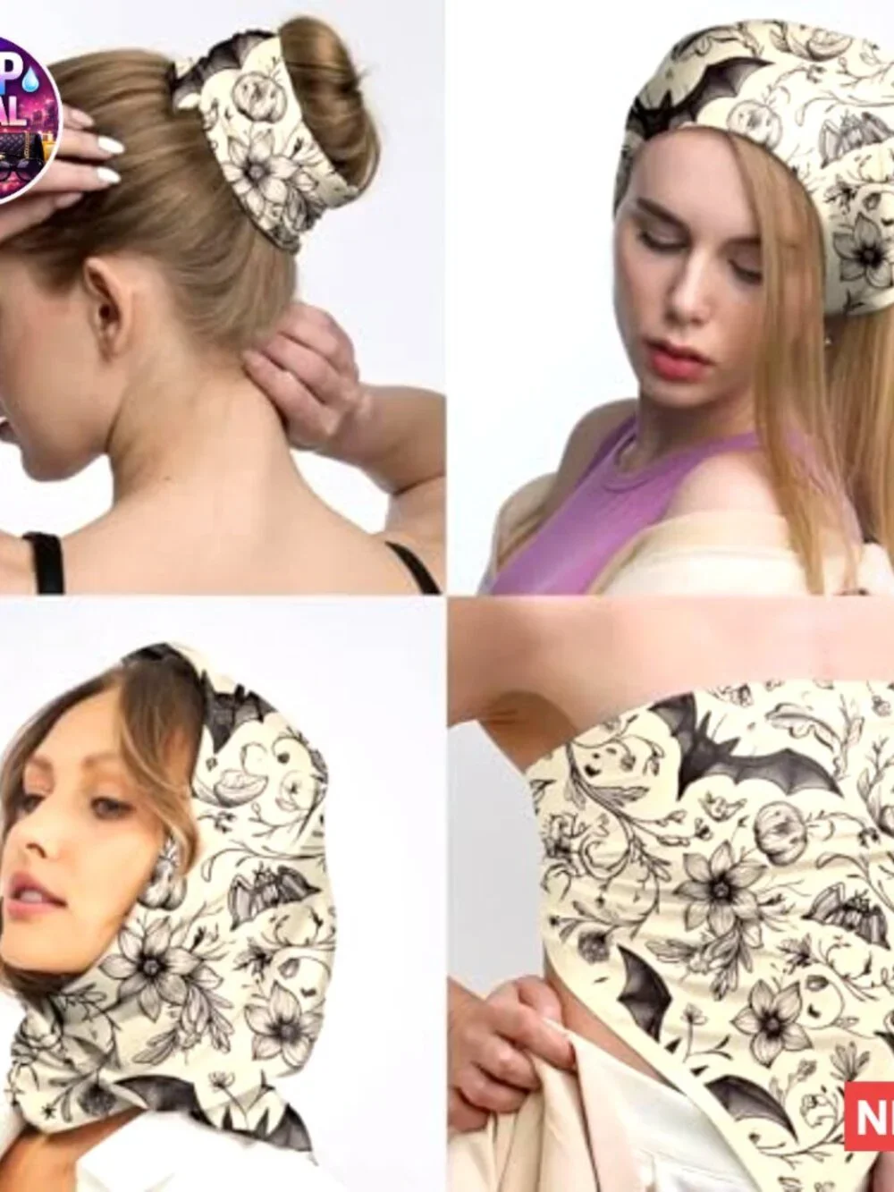 Silk Feeling Square Satin Scarf 27.5 Inches Head Hair Wrap
